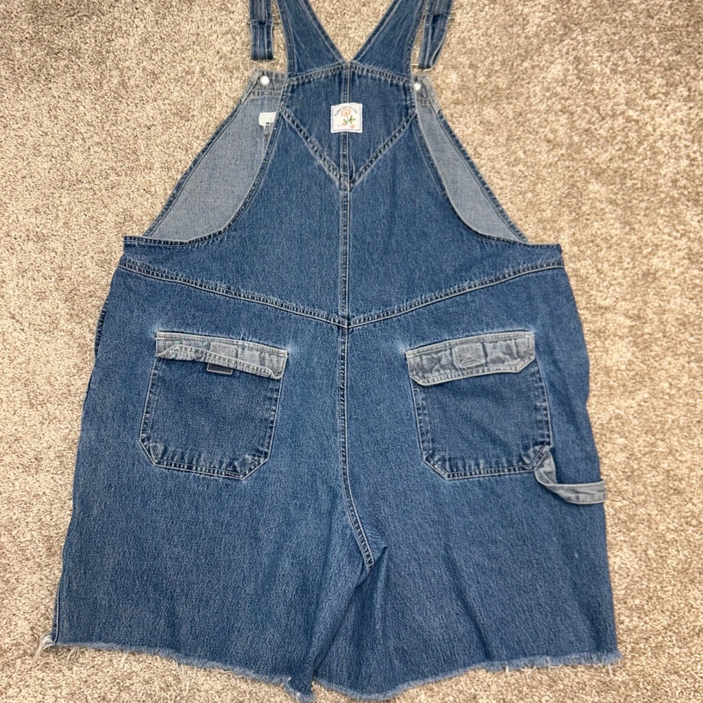Vintage Winnie The Pooh Piglet Denim Overalls Short Women Size 20 Cutoffs - Picture 5 of 10